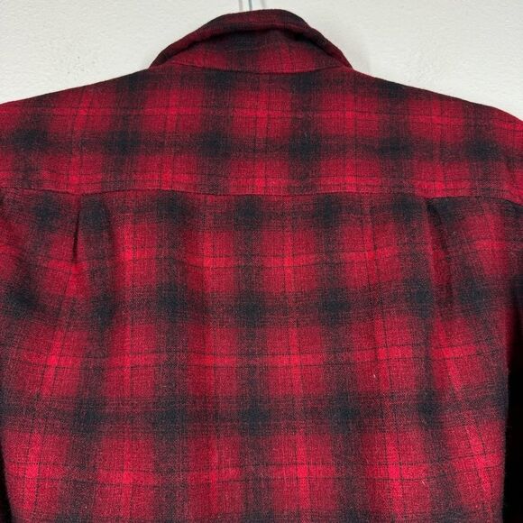 Vintage 50s Buck Skein 100% Wool Red Buffalo Plaid Button Down Hunting Jacket M - Picture 7 of 8